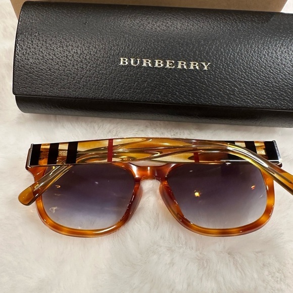 Burberry Tortoise Shell Sunglasses with Black Case